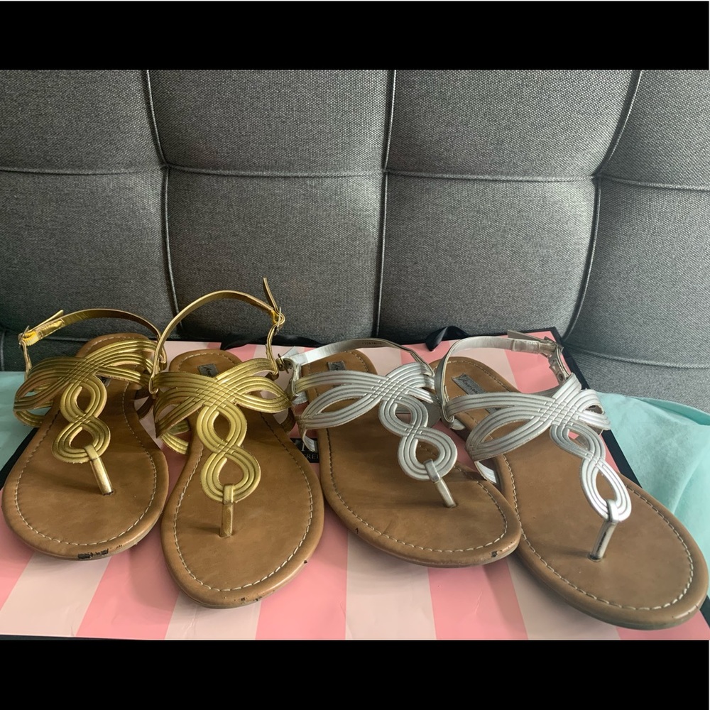 Women's American Eagle Gold/Silver Sandals Bundle